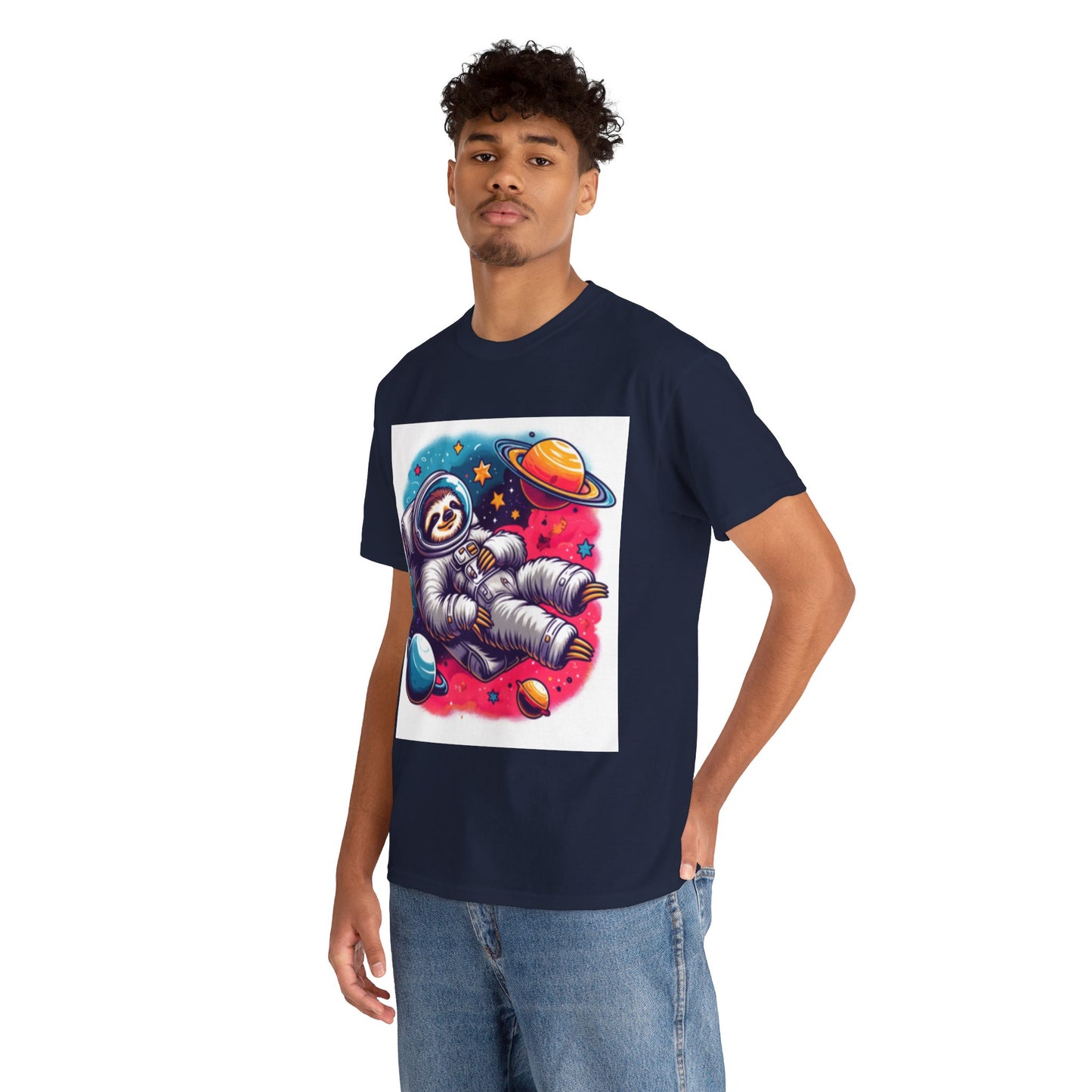 Sloth In Space Unisex Heavy Cotton Tee