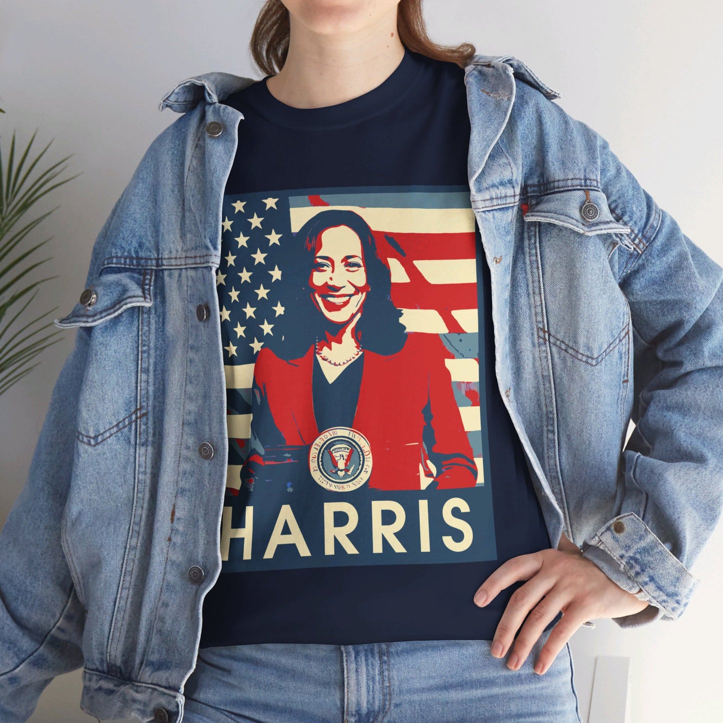 Kamala Harris American Flag Unisex Heavy Cotton Tee