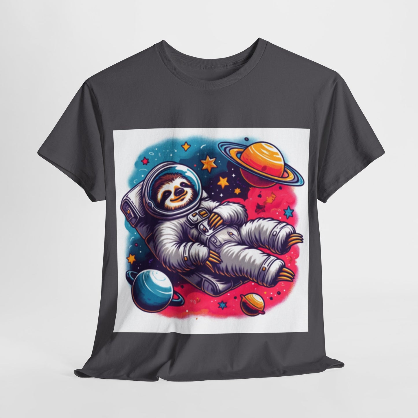 Sloth In Space Unisex Heavy Cotton Tee