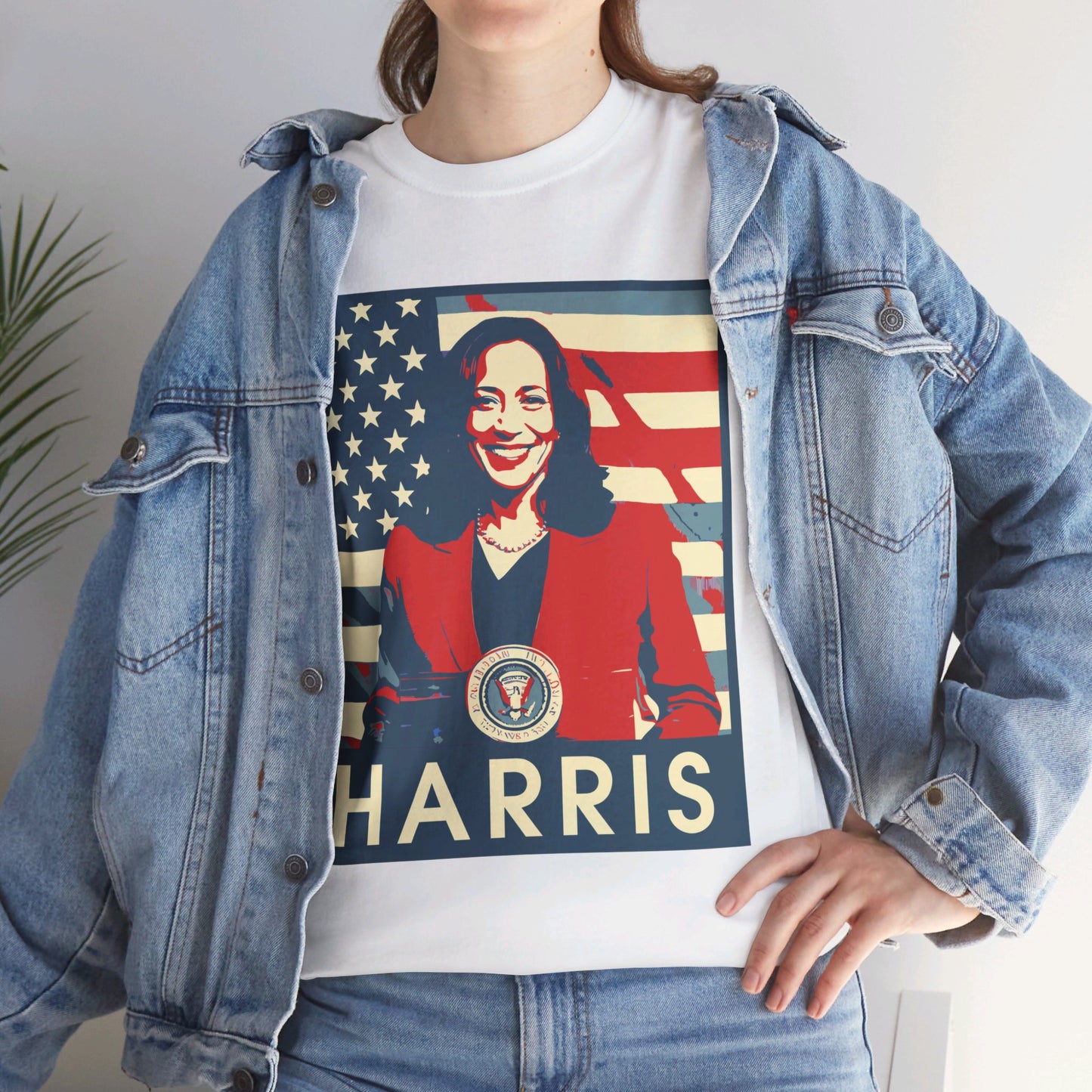 Kamala Harris American Flag Unisex Heavy Cotton Tee