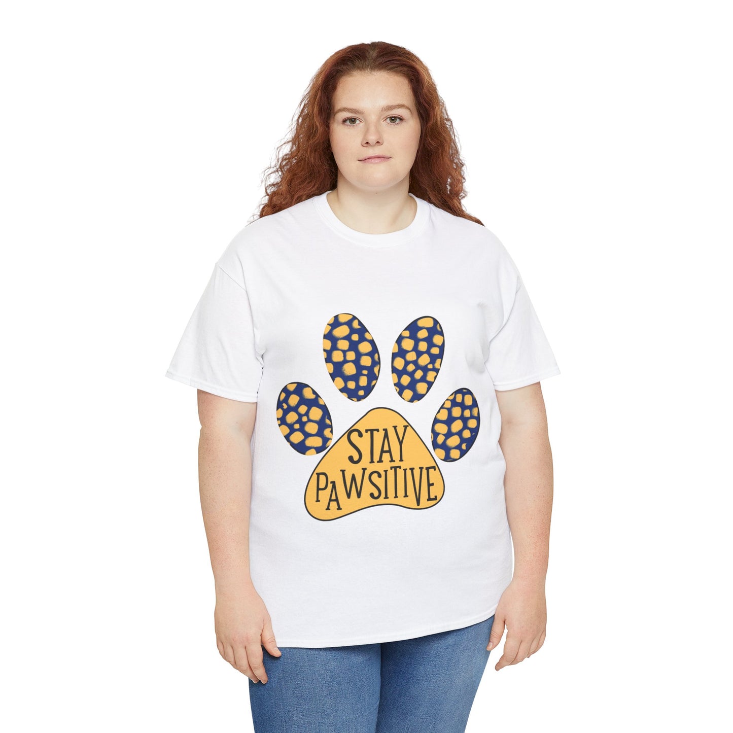 Stay Pawsitive Unisex Heavy Cotton Tee