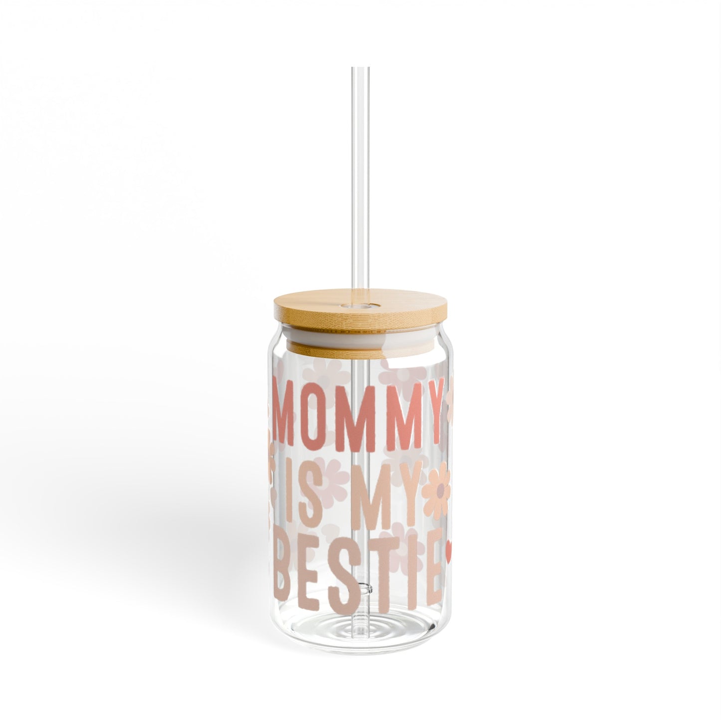 Mom Is My Bestie Sipper Glass, 16oz