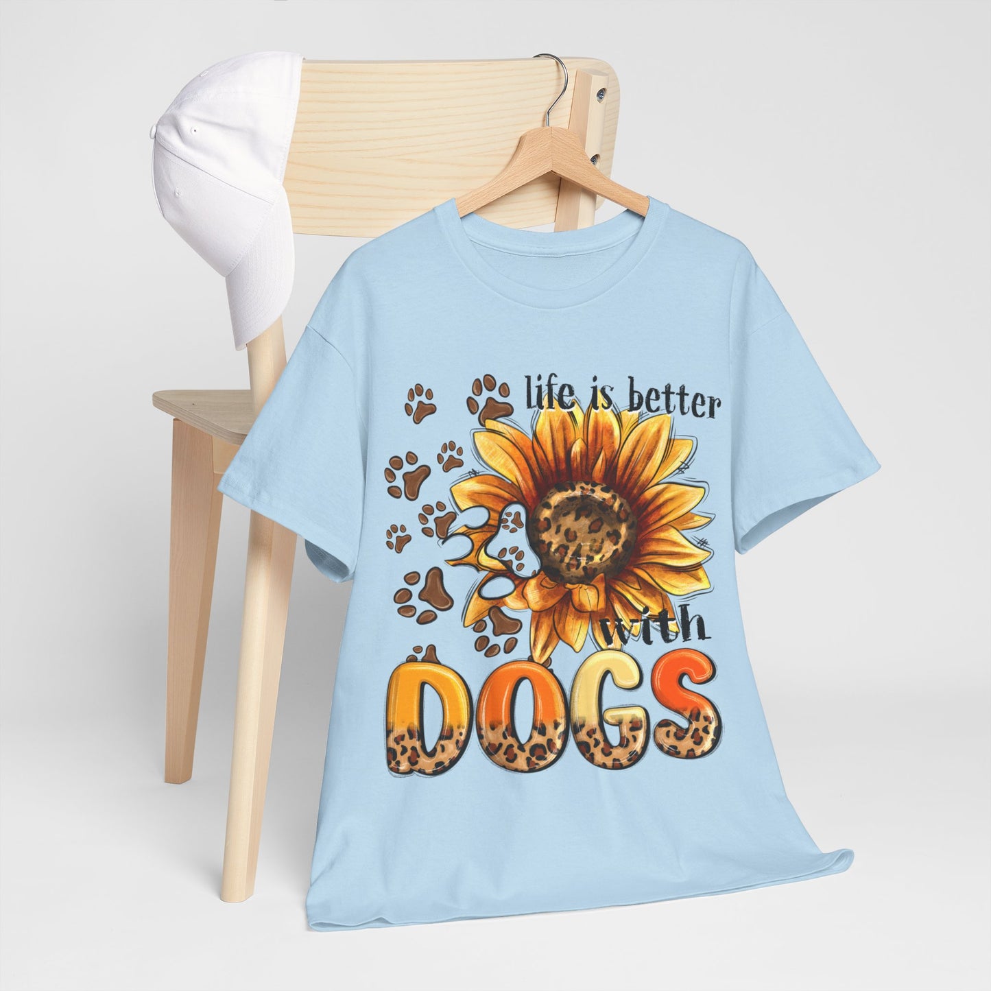 Life Is Better With Dogs Unisex Heavy Cotton Tee