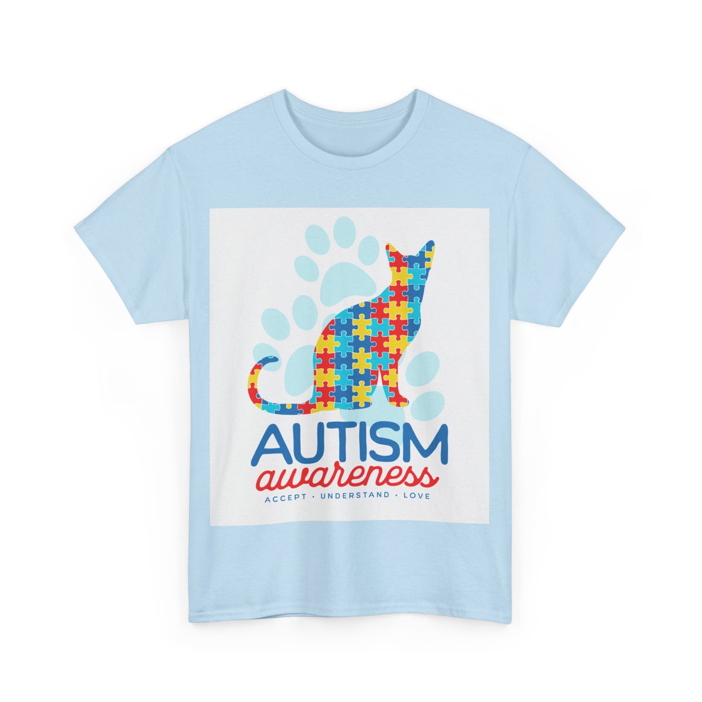 Autism Awareness Cat Unisex Heavy Cotton Tee