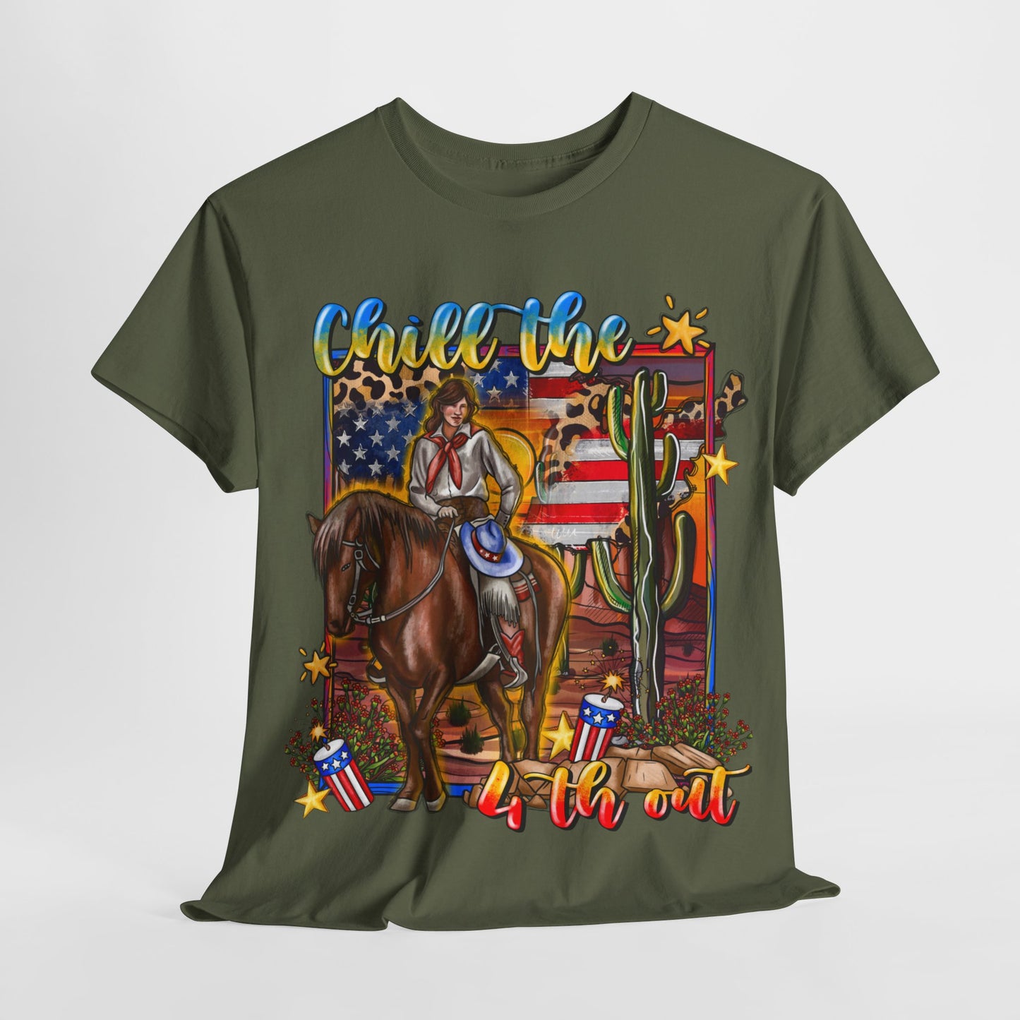 Cowgirl 4th of July Unisex Heavy Cotton Tee