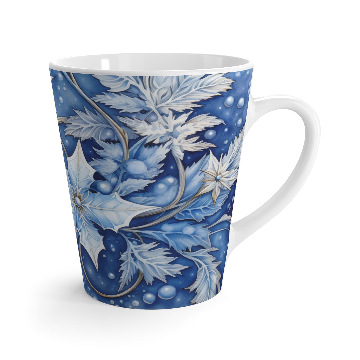 Blue Leaf Latte Mug