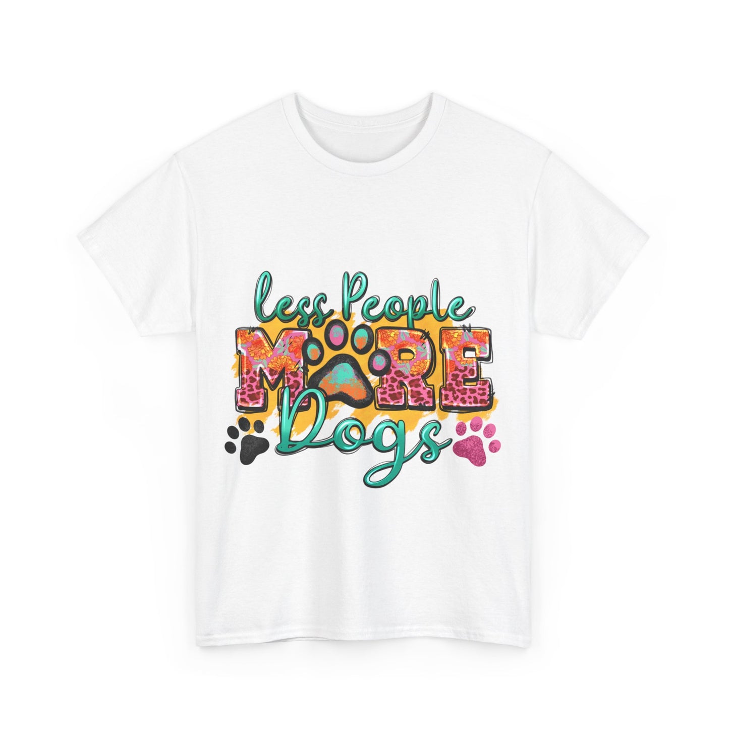 Less People More Dogs Unisex Heavy Cotton Tee