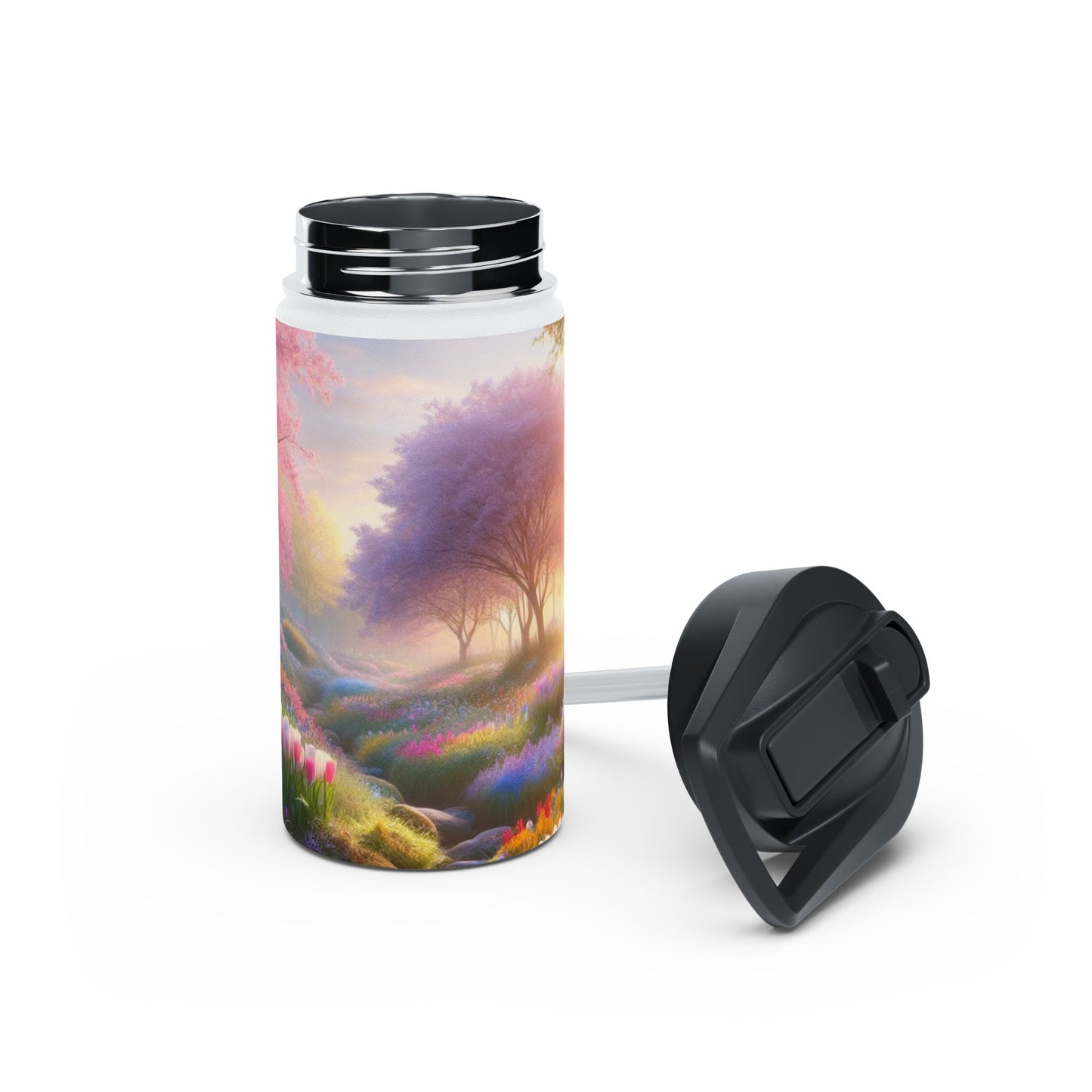 Floral Landscape Stainless Steel Water Bottle - Perfect for Nature Lovers