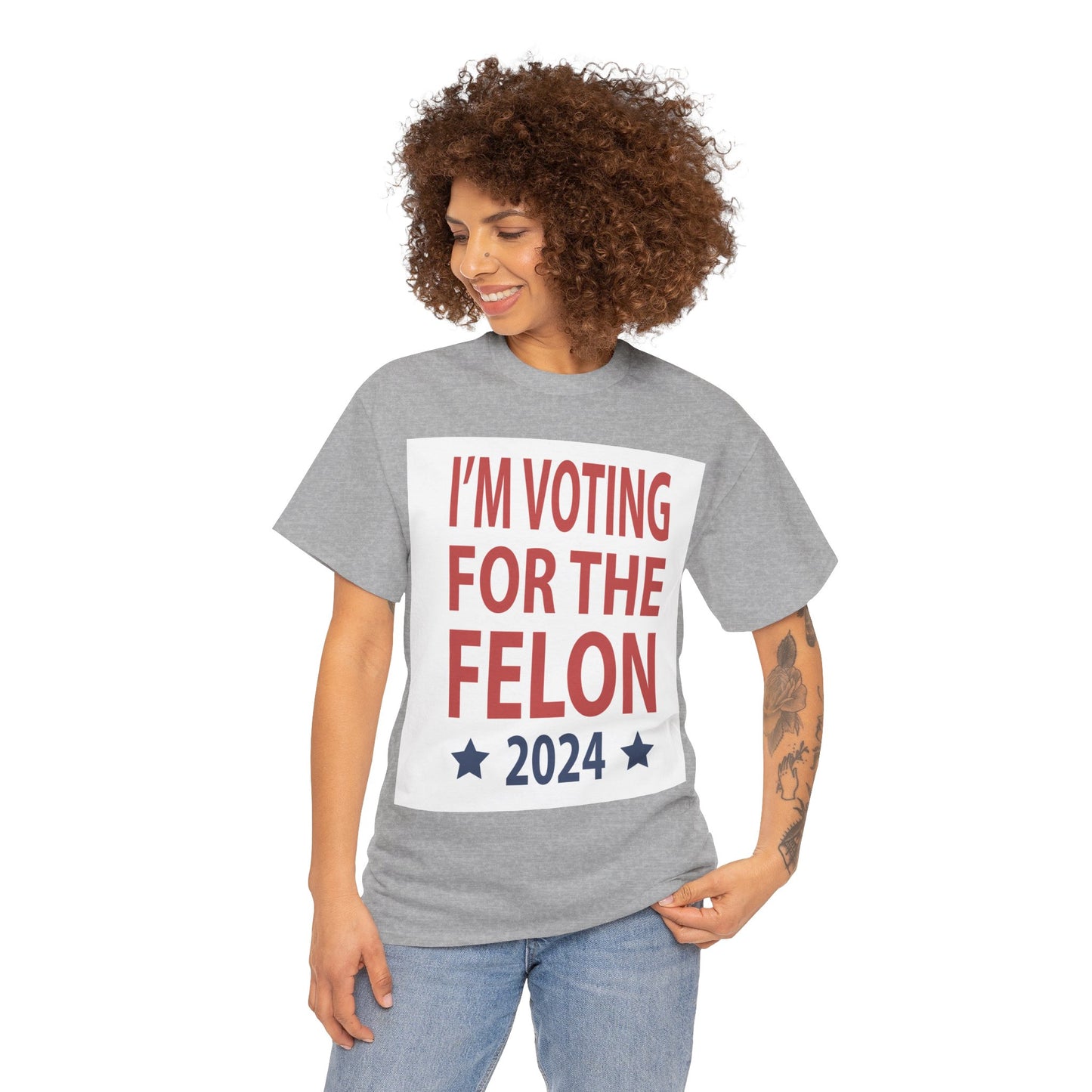 Voting For A Felon Unisex Heavy Cotton Tee