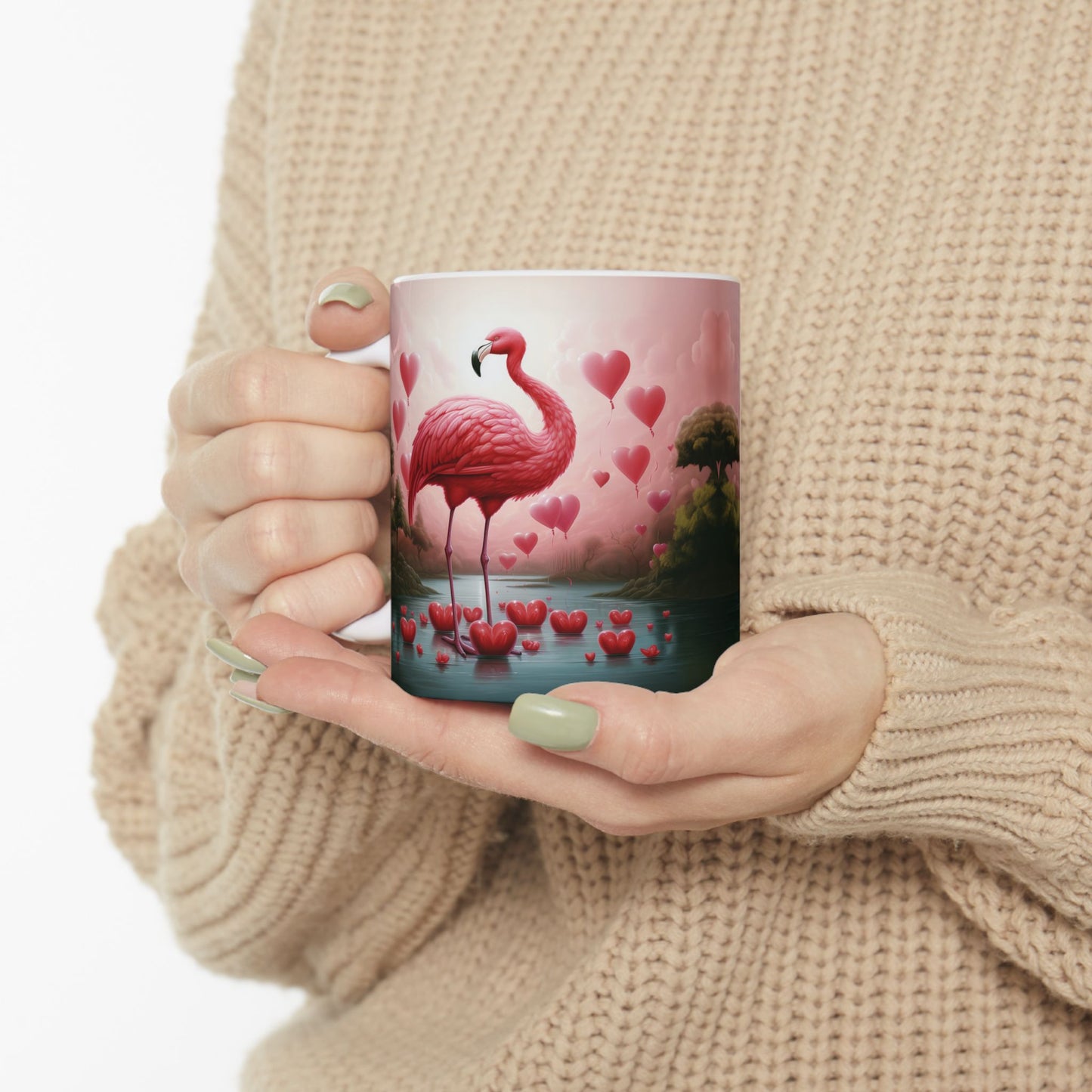 Flamingo Love Ceramic Mug, (11oz, 15oz)