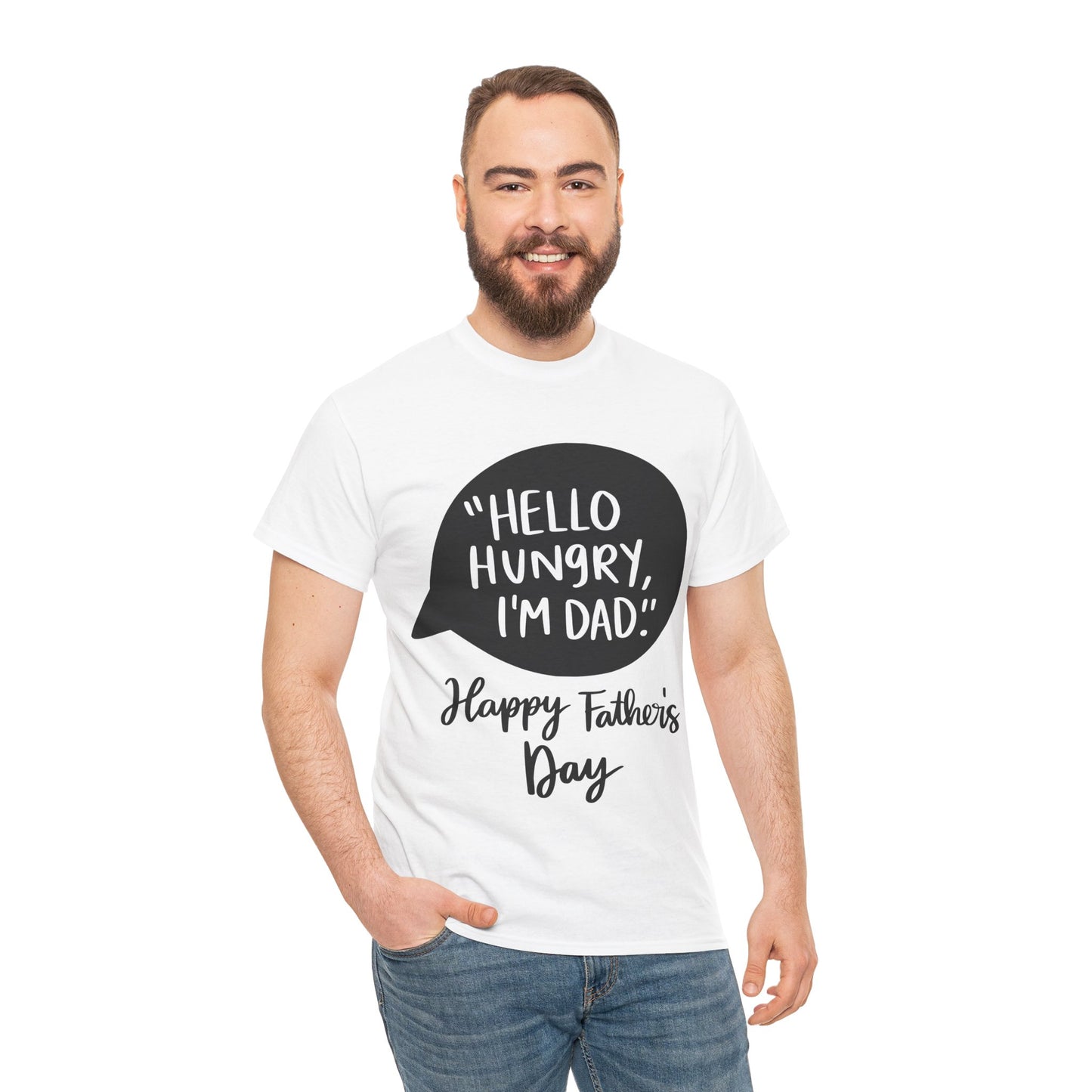 Hello Hungry I'm Dad Unisex Heavy Cotton Tee