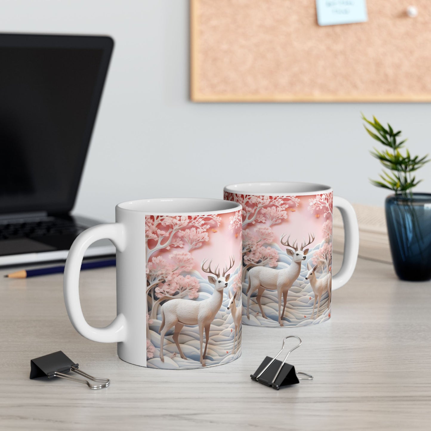 Coquette Deer Ceramic Mug, (11oz, 15oz)