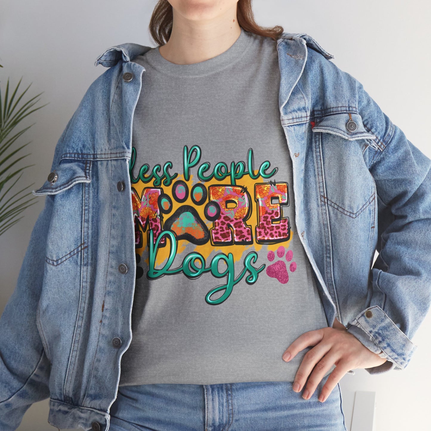 Less People More Dogs Unisex Heavy Cotton Tee