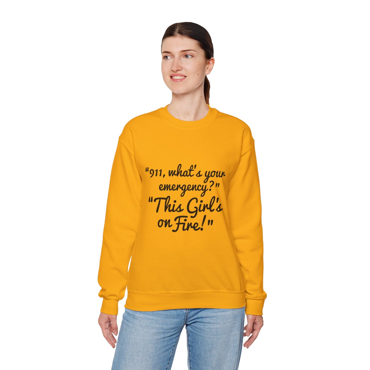 Girl On Fire Unisex Heavy Blend™ Crewneck Sweatshirt