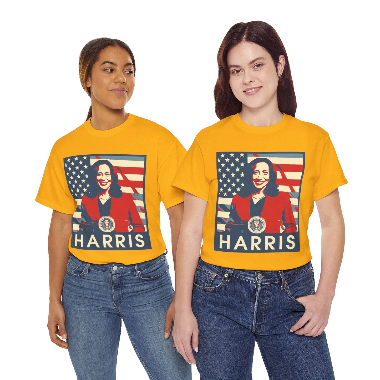 Kamala Harris American Flag Unisex Heavy Cotton Tee