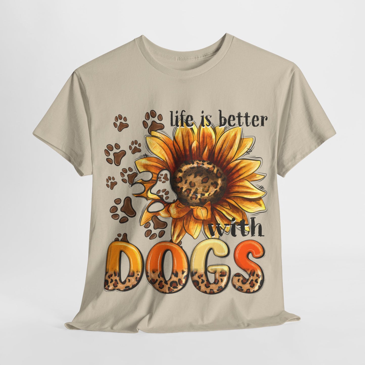 Life Is Better With Dogs Unisex Heavy Cotton Tee