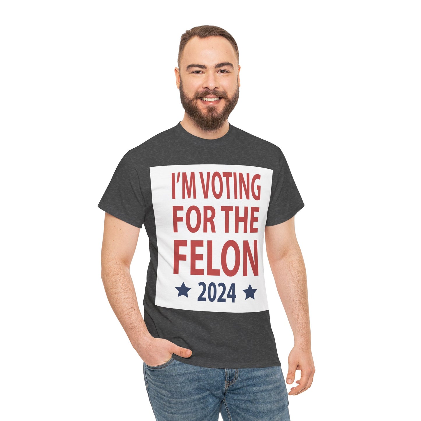 Voting For A Felon Unisex Heavy Cotton Tee