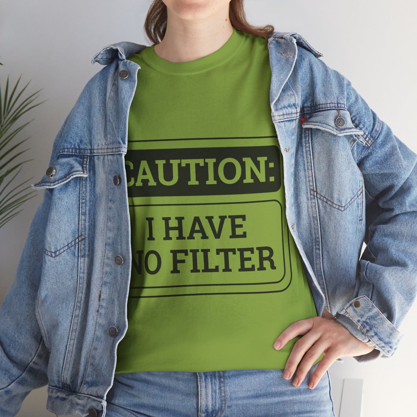 Caution I Have No Filter Unisex Heavy Cotton Tee