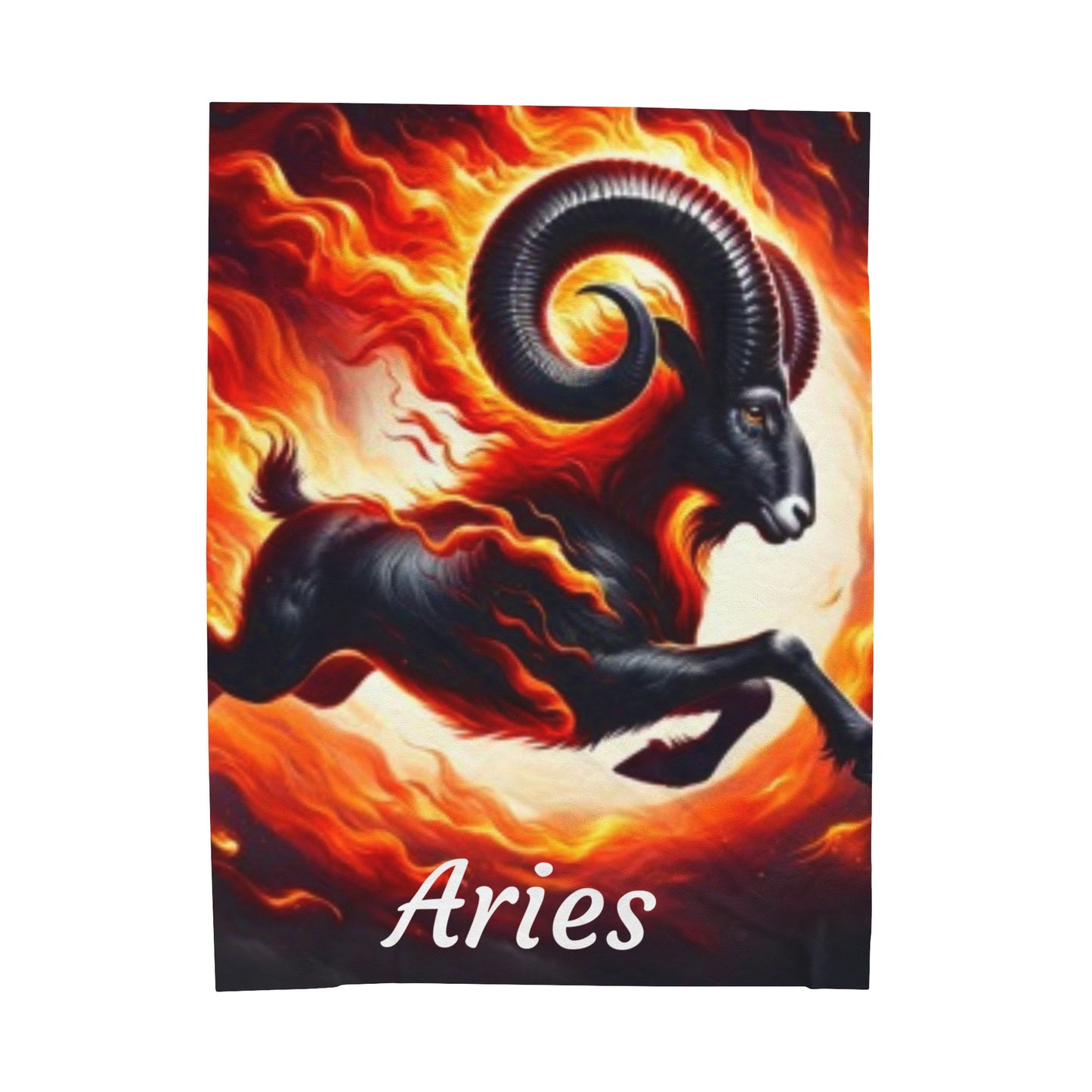 Aries Zodiac Sign Velveteen Plush Blanket