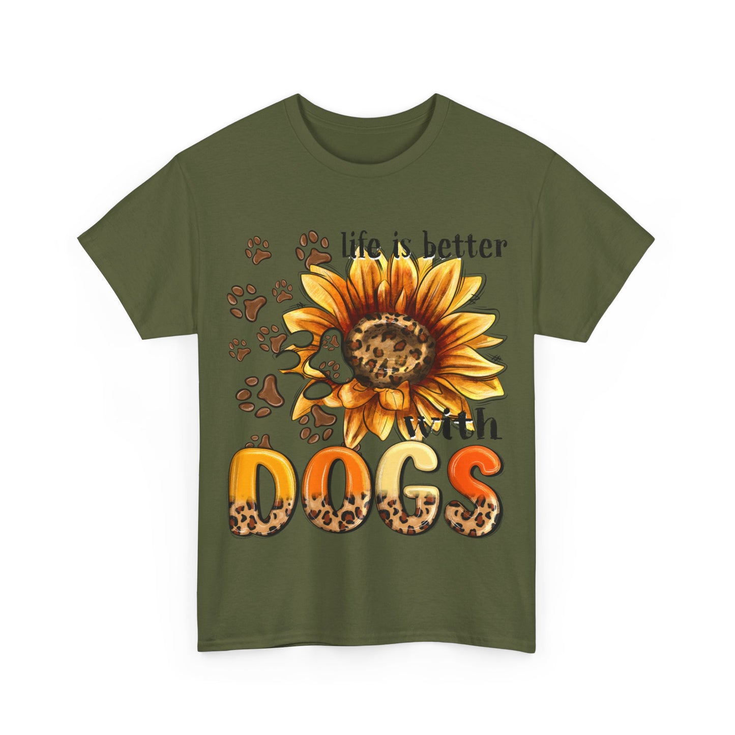 Life Is Better With Dogs Unisex Heavy Cotton Tee