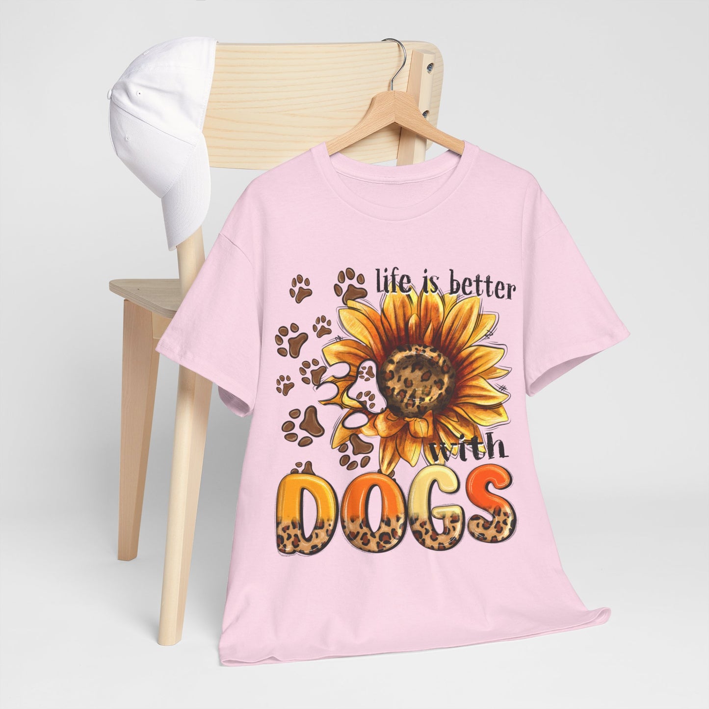 Life Is Better With Dogs Unisex Heavy Cotton Tee