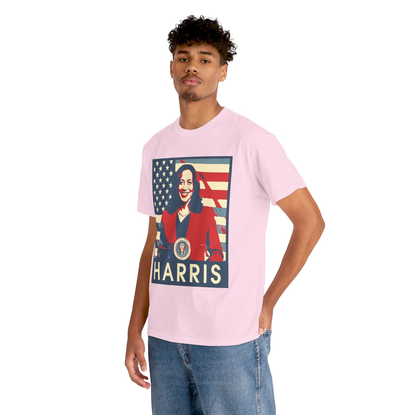 Kamala Harris American Flag Unisex Heavy Cotton Tee