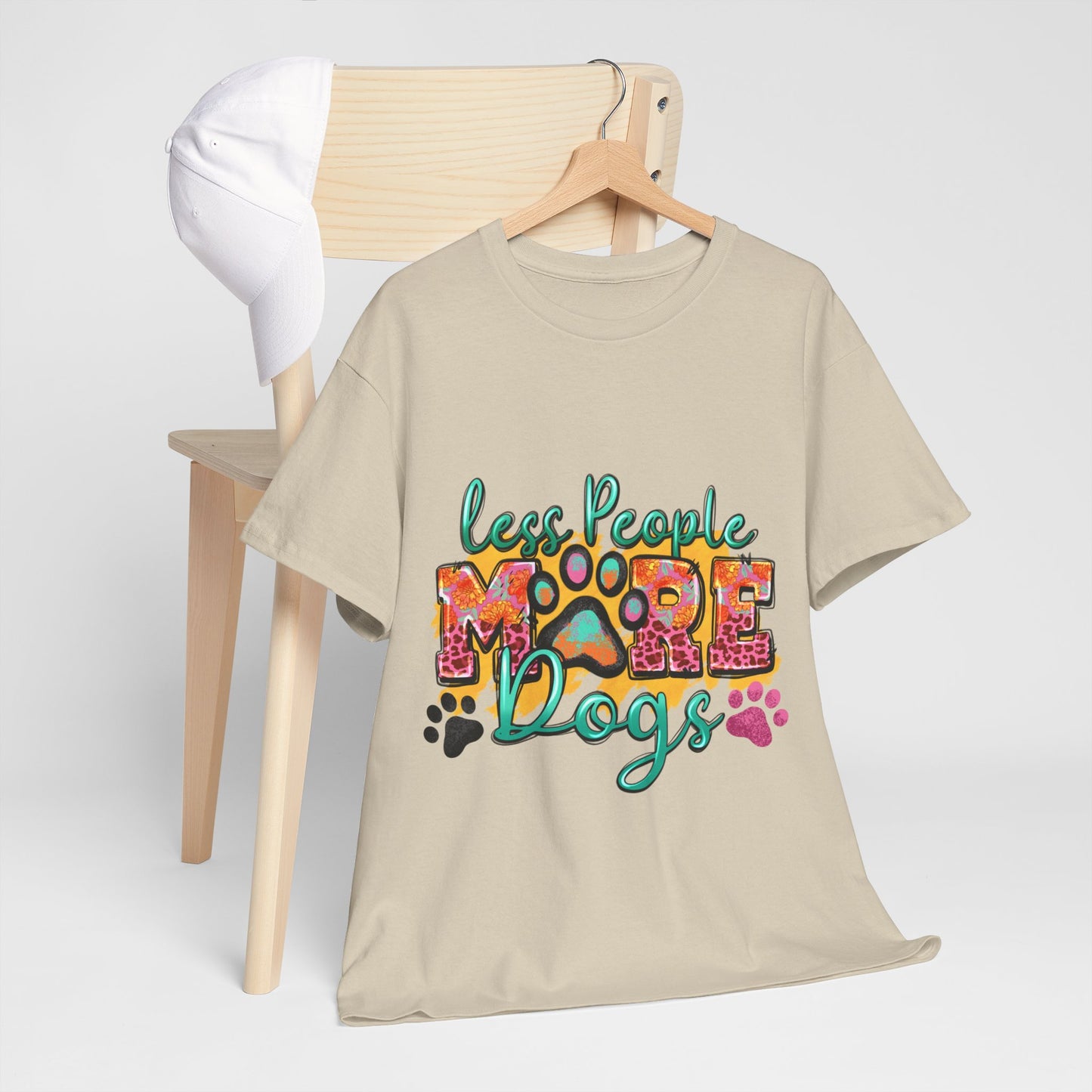 Less People More Dogs Unisex Heavy Cotton Tee