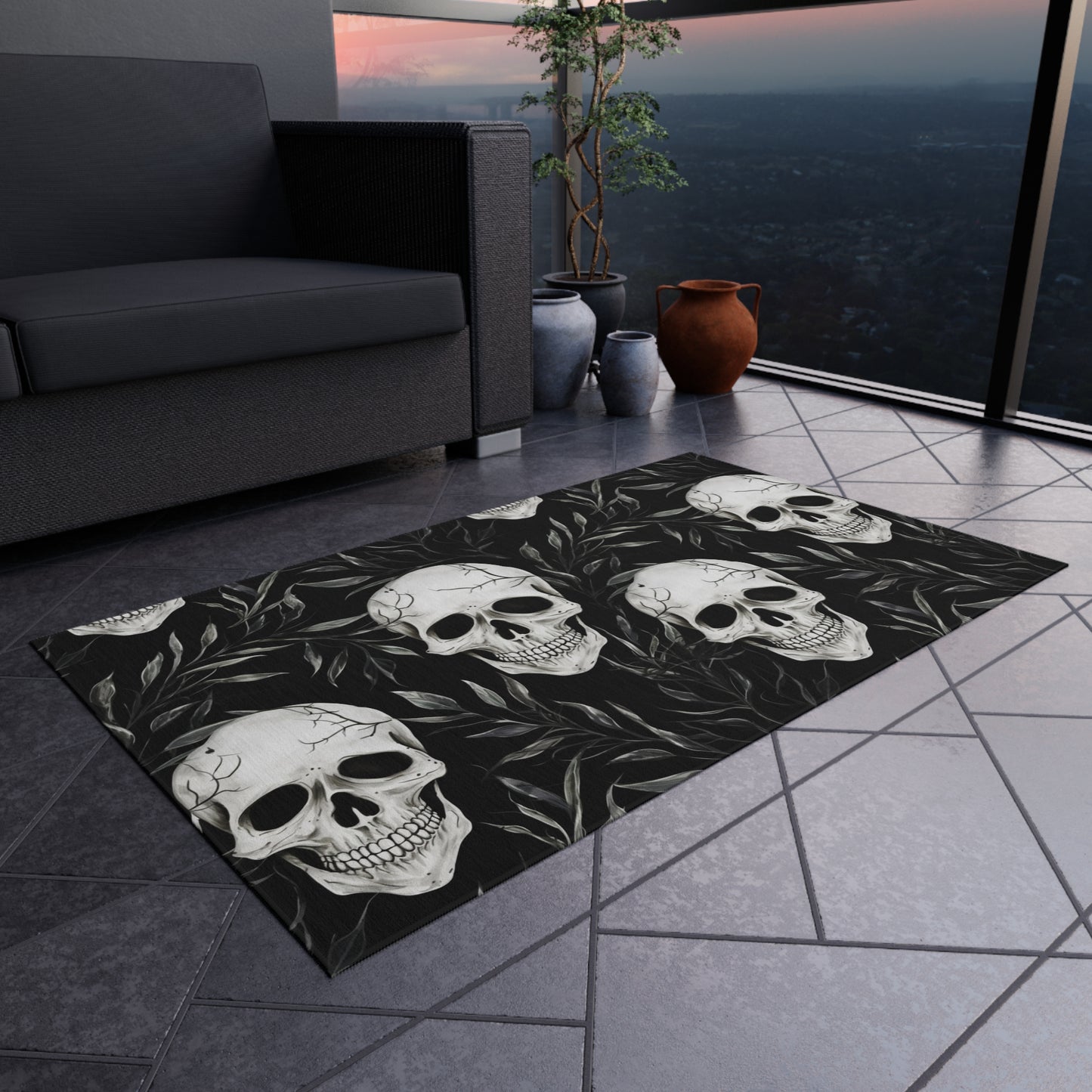 Halloween Skeleton Outdoor Rug