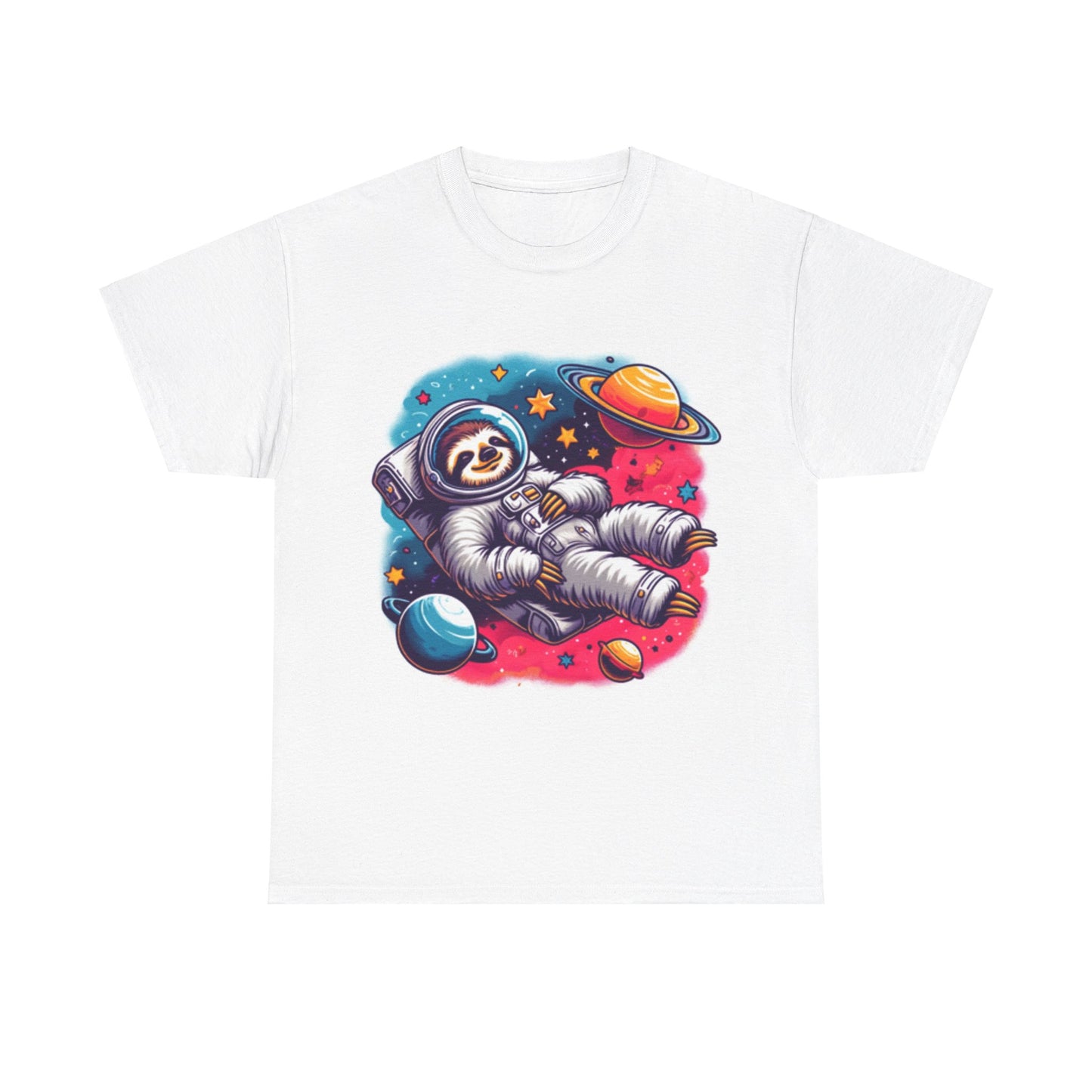 Sloth In Space Unisex Heavy Cotton Tee