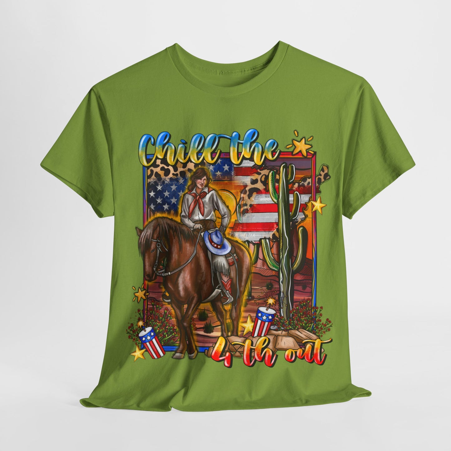 Cowgirl 4th of July Unisex Heavy Cotton Tee