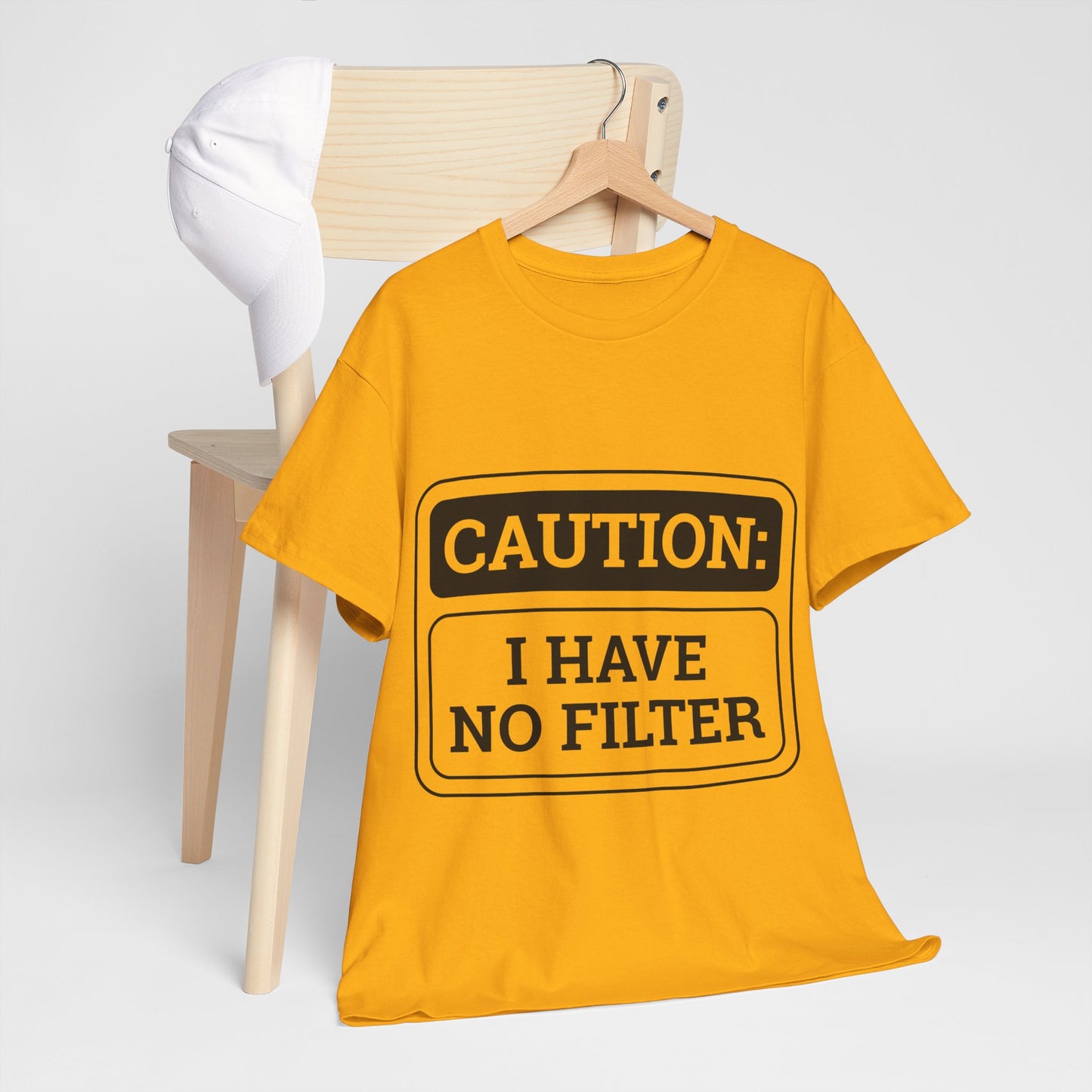 Caution I Have No Filter Unisex Heavy Cotton Tee