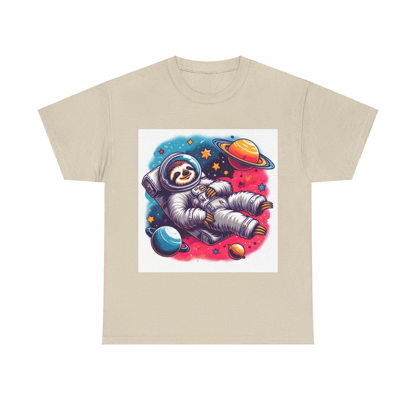 Sloth In Space Unisex Heavy Cotton Tee