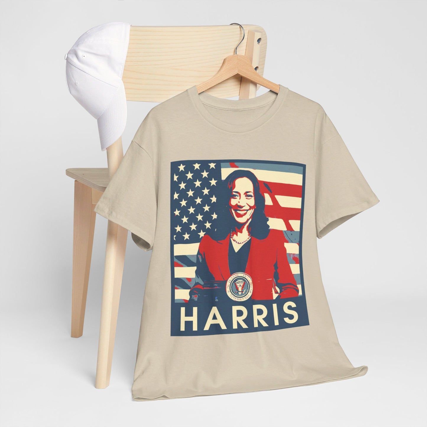 Kamala Harris American Flag Unisex Heavy Cotton Tee