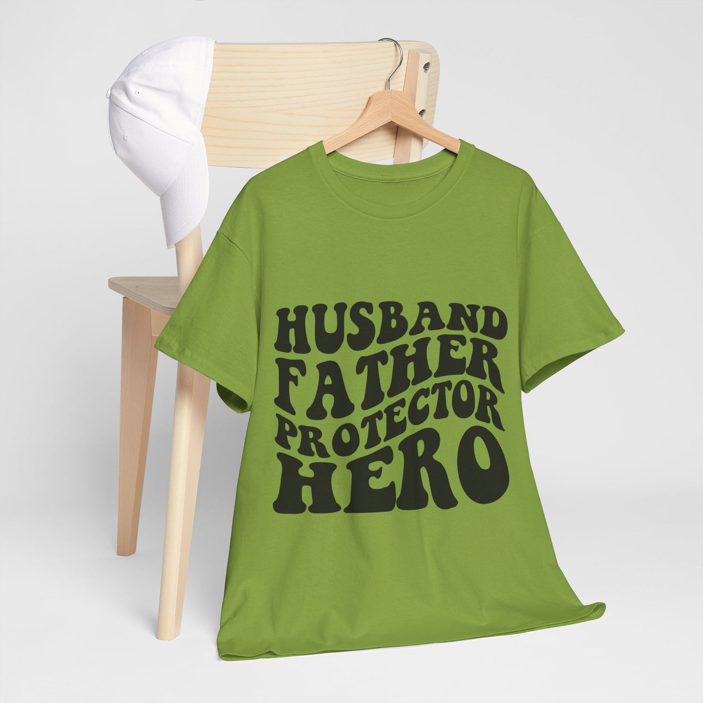 Husband Father Protector Hero Unisex Heavy Cotton Tee