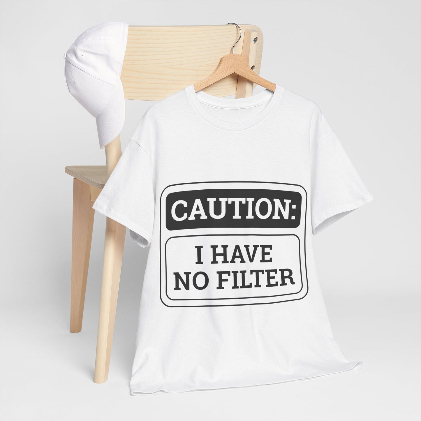 Caution I Have No Filter Unisex Heavy Cotton Tee