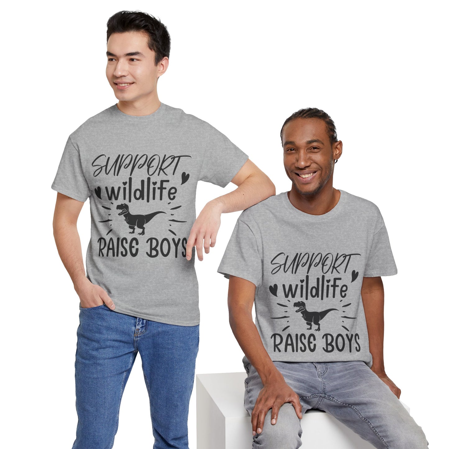 Support Wildlife Raise Boys Unisex Heavy Cotton Tee