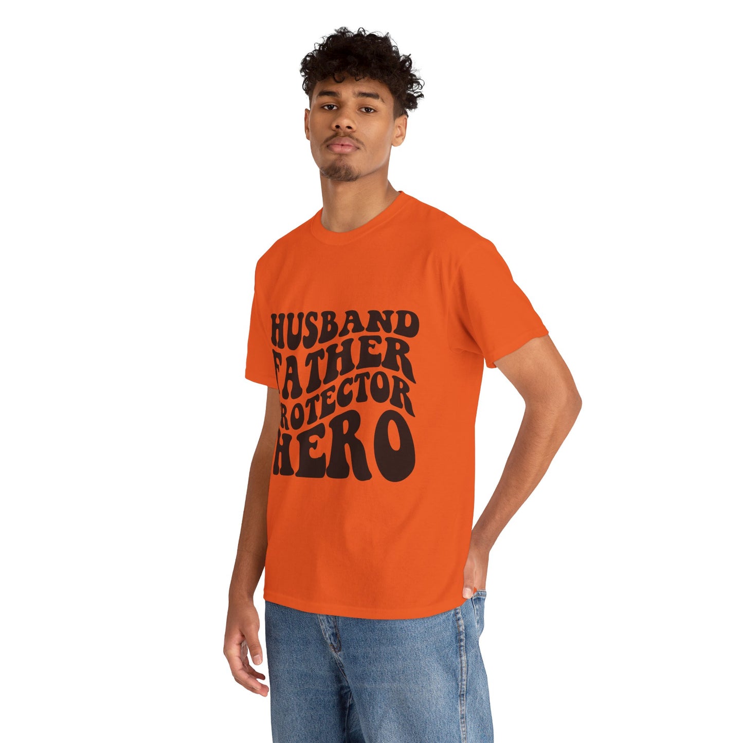 Husband Father Protector Hero Unisex Heavy Cotton Tee