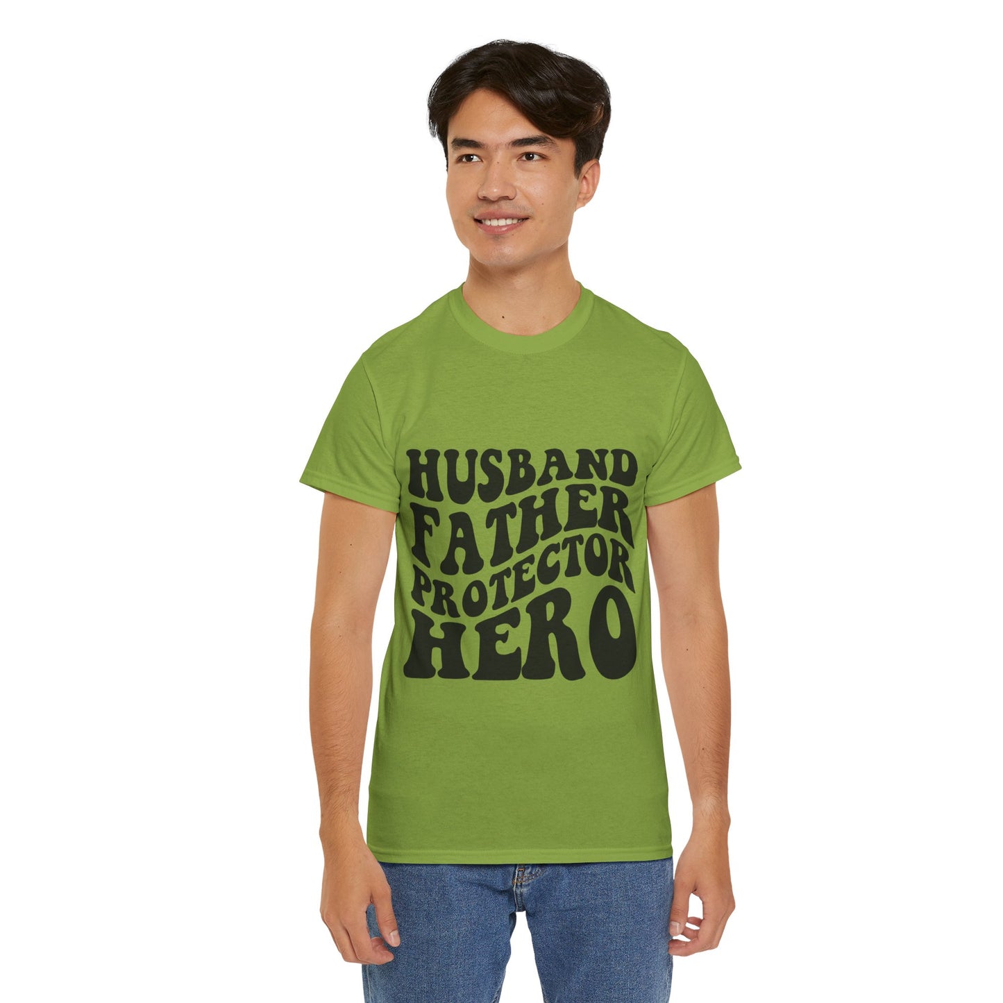 Husband Father Protector Hero Unisex Heavy Cotton Tee