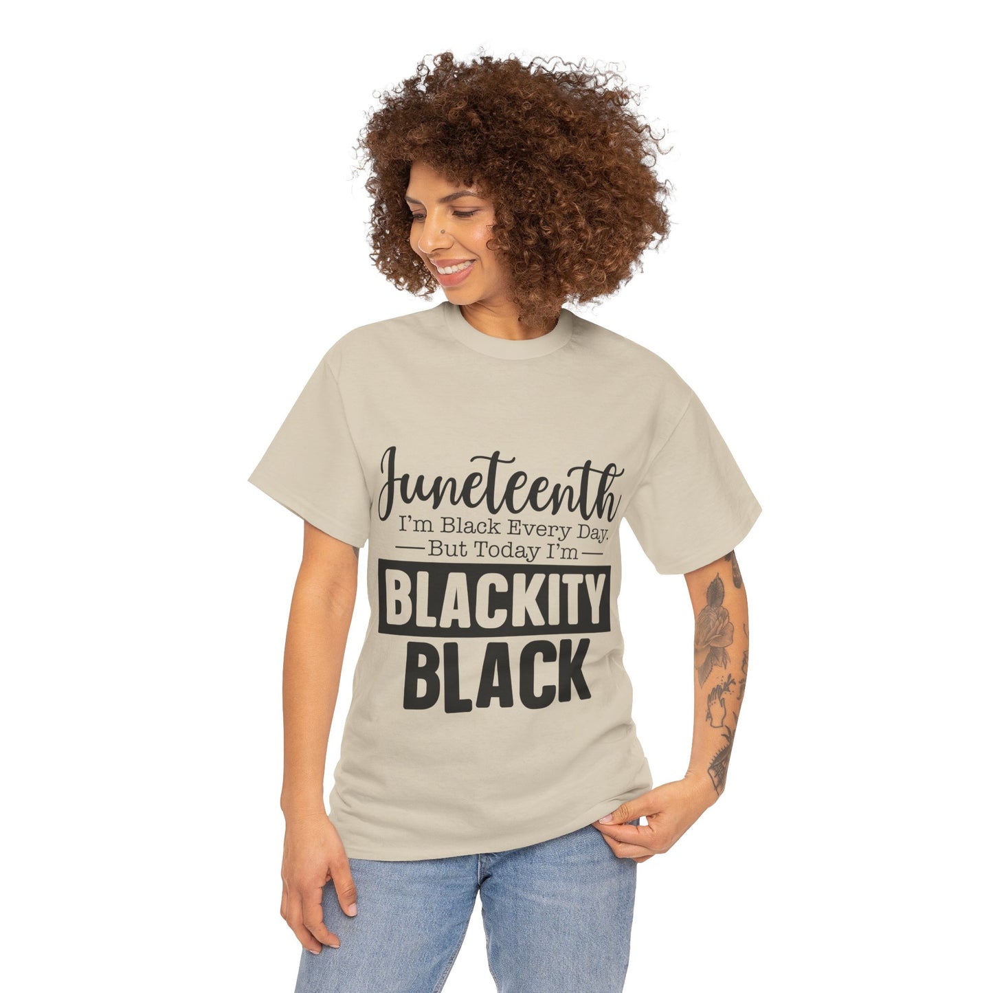 Juneteenth Black Everyday Unisex Heavy Cotton Tee