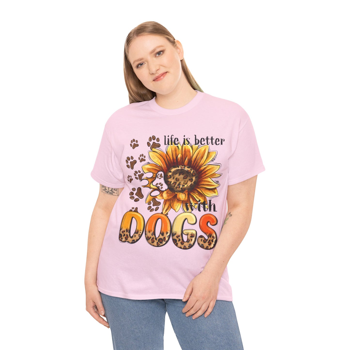 Life Is Better With Dogs Unisex Heavy Cotton Tee