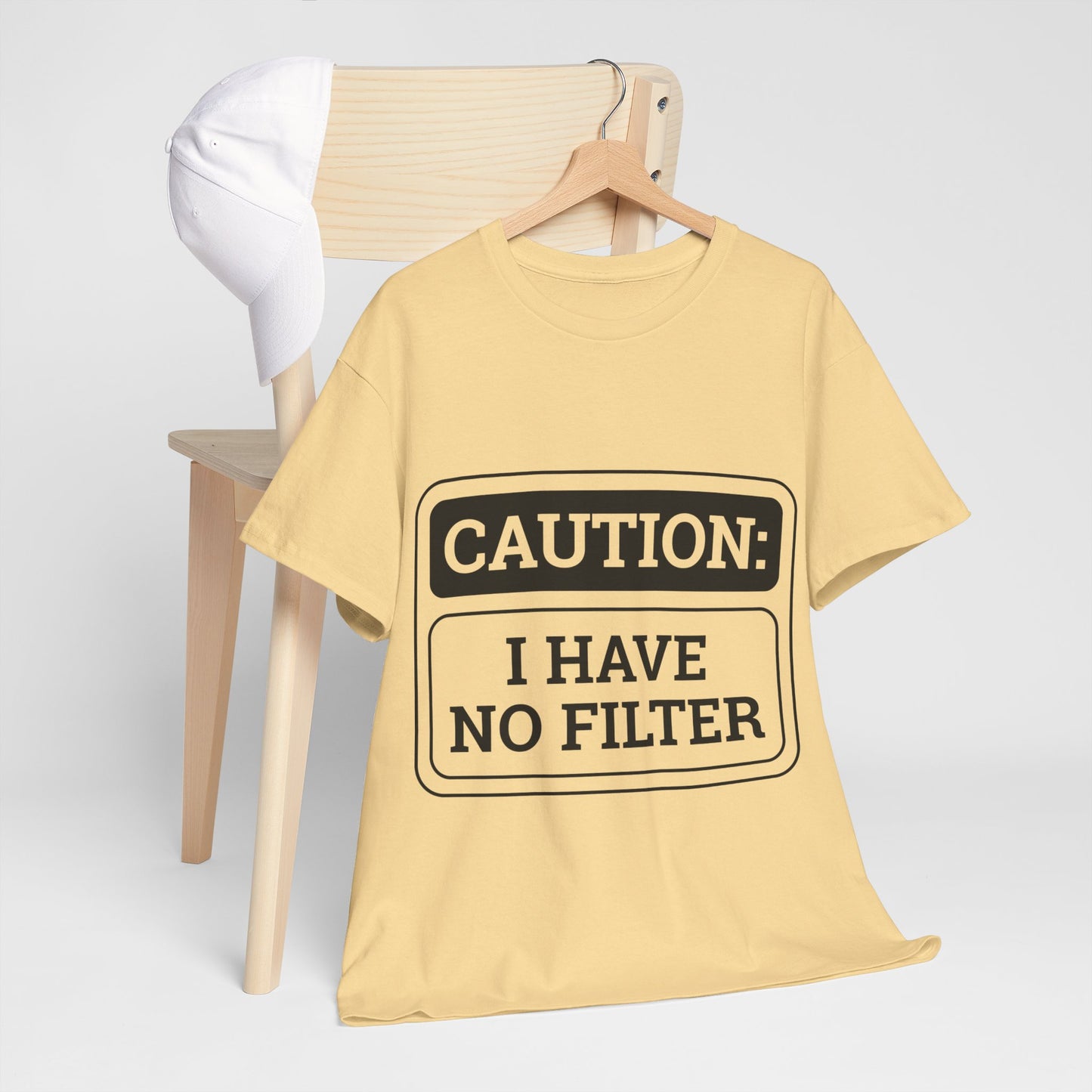 Caution I Have No Filter Unisex Heavy Cotton Tee