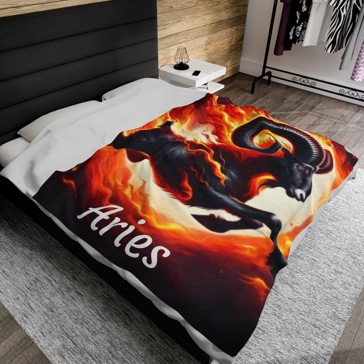 Aries Zodiac Sign Velveteen Plush Blanket