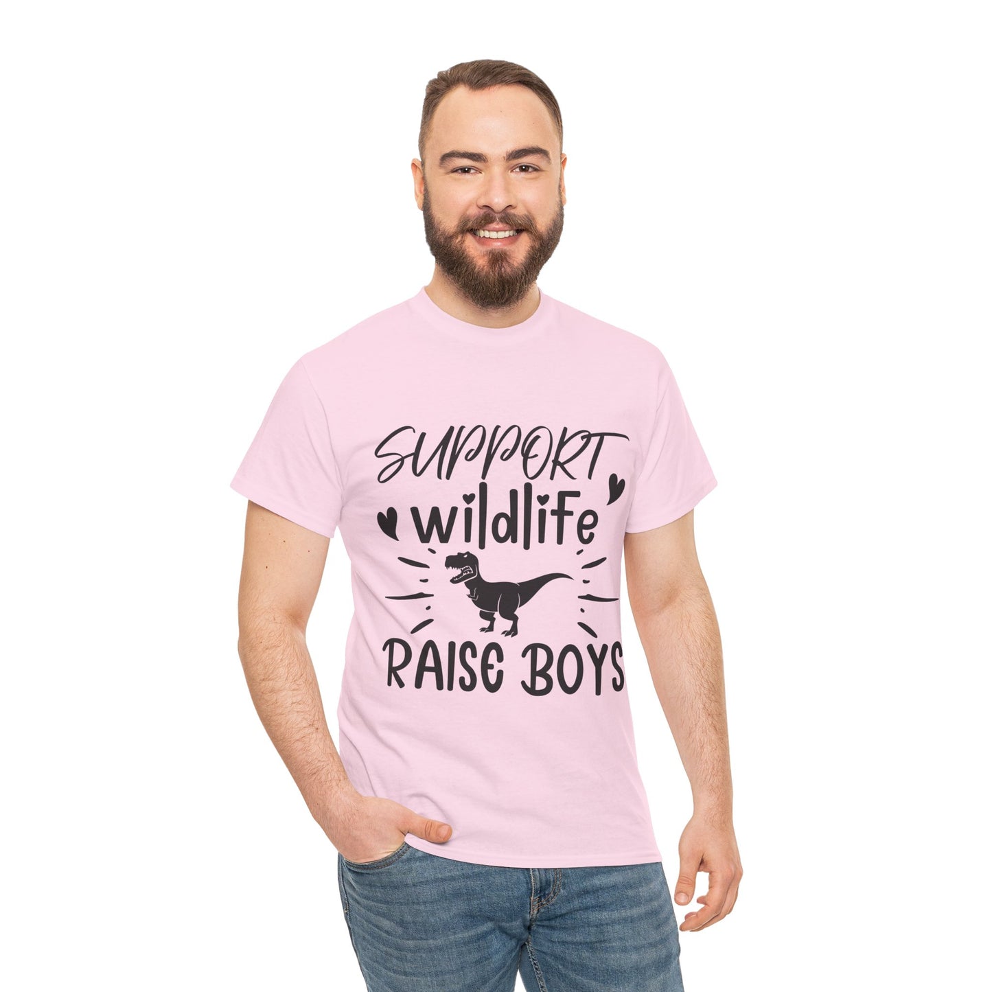 Support Wildlife Raise Boys Unisex Heavy Cotton Tee