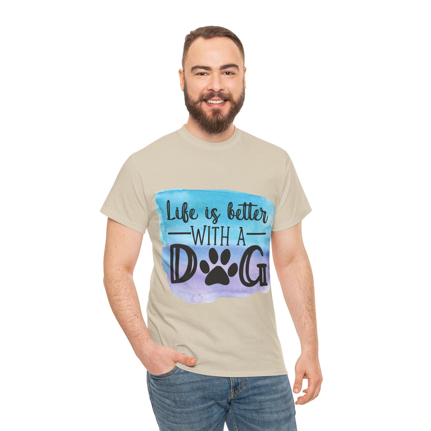 Life Is Better With A Dog Unisex Heavy Cotton Tee