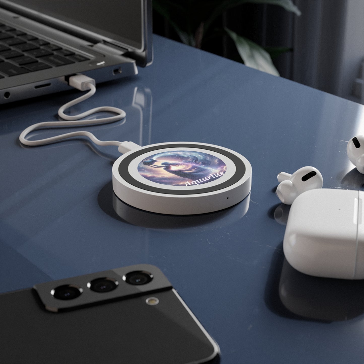 Aquarius Zodiac Sign Quake Wireless Charging Pad