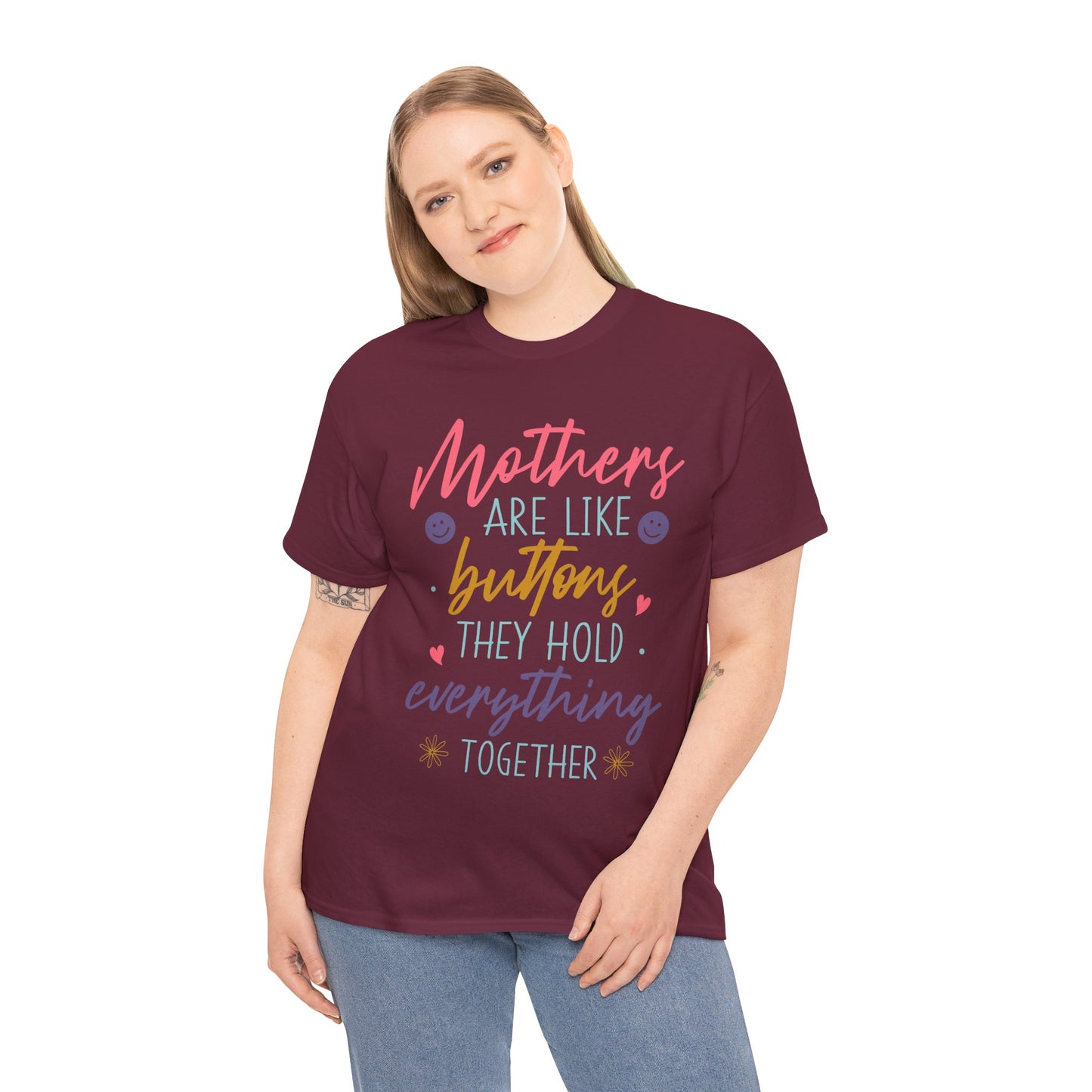 Mothers Are Like Buttons Unisex Heavy Cotton Tee