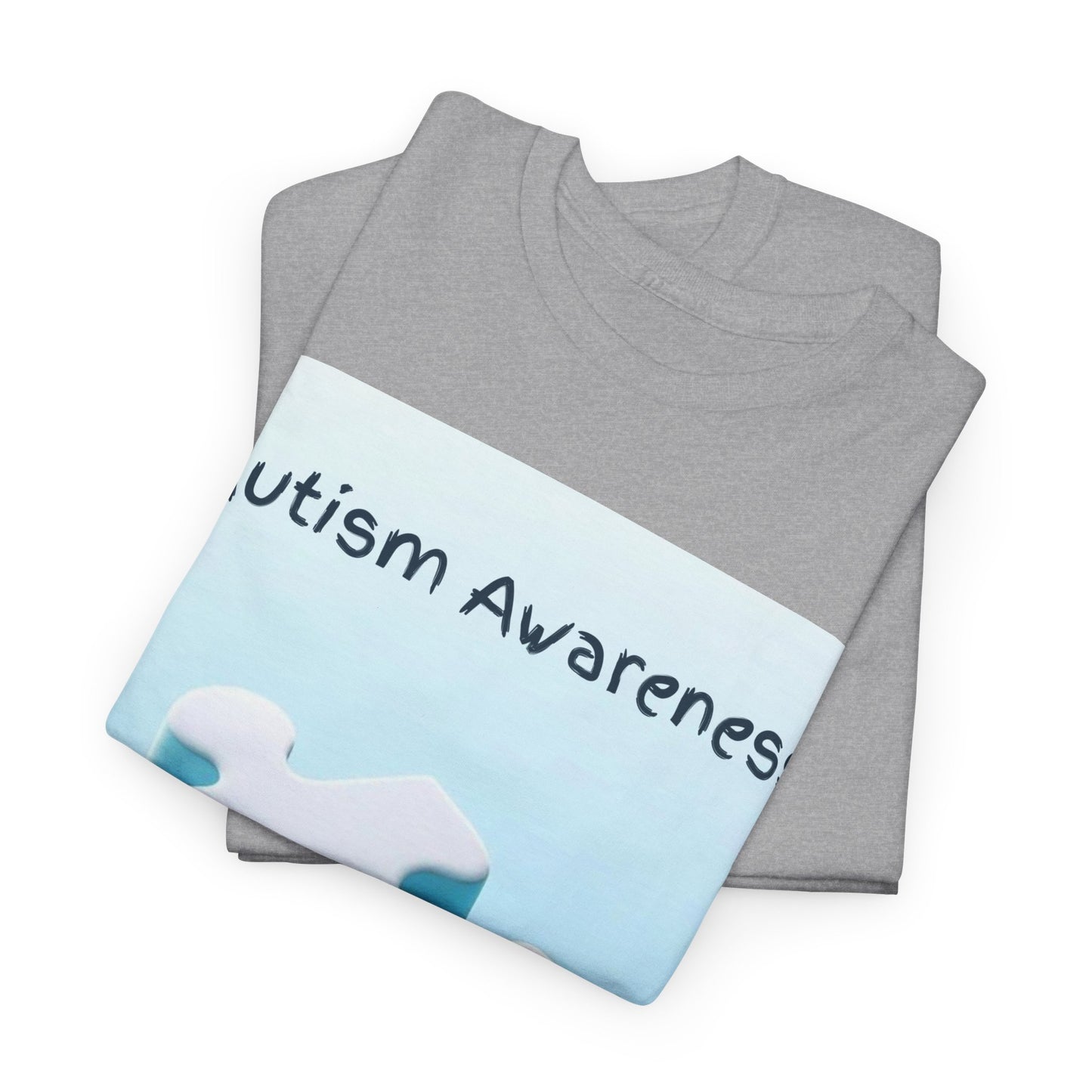 Autism Awareness Puzzle Piece Unisex Heavy Cotton Tee