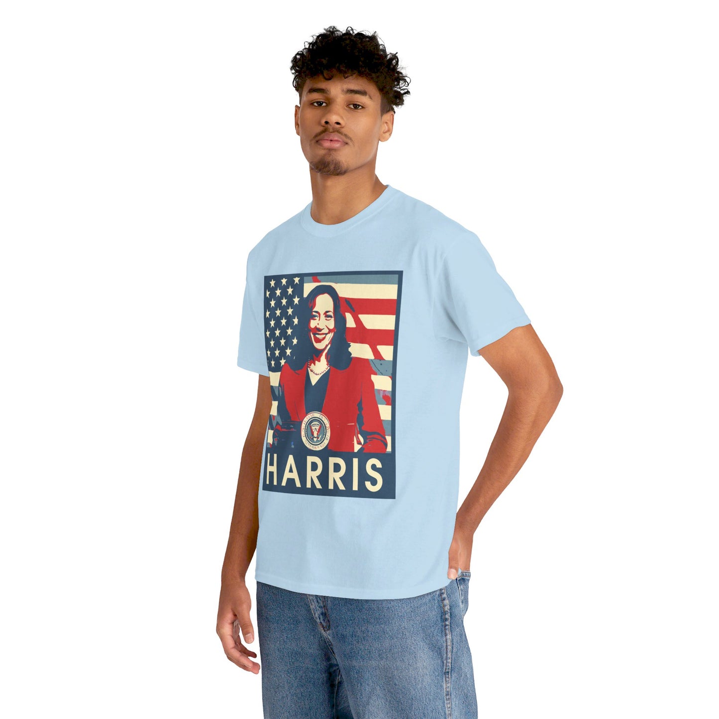 Kamala Harris American Flag Unisex Heavy Cotton Tee