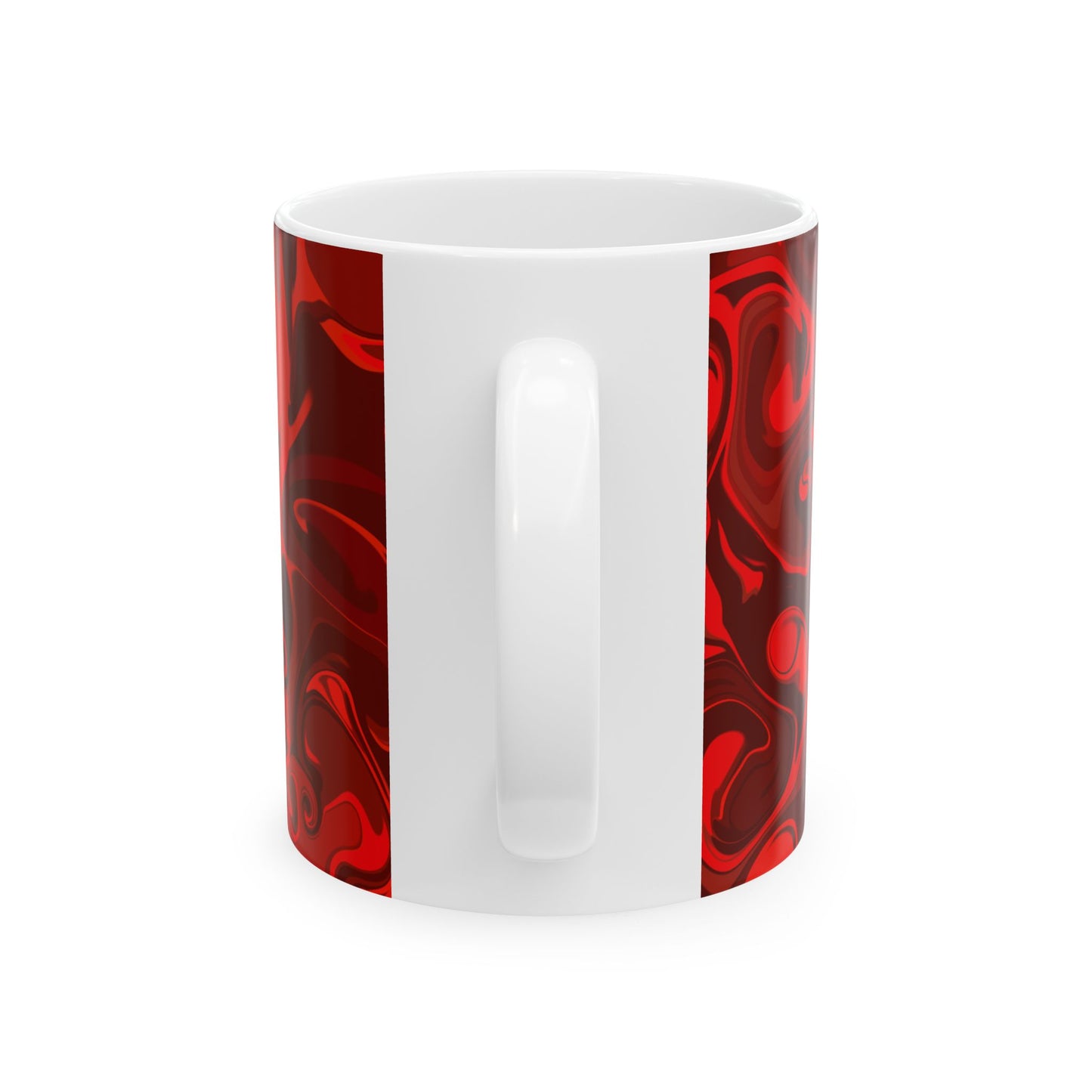 Red Wave Ceramic Mug, (11oz, 15oz)