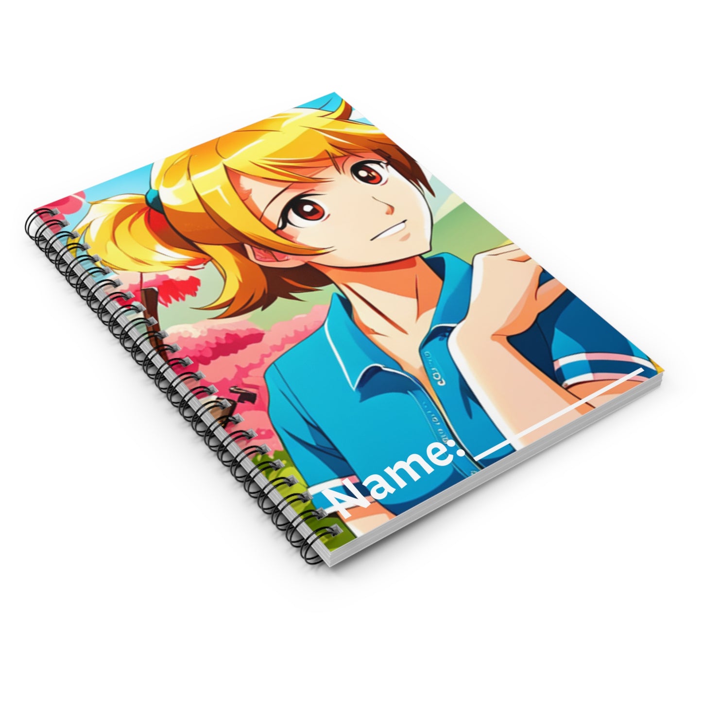 Anime Girl Spiral Notebook - Ruled Line